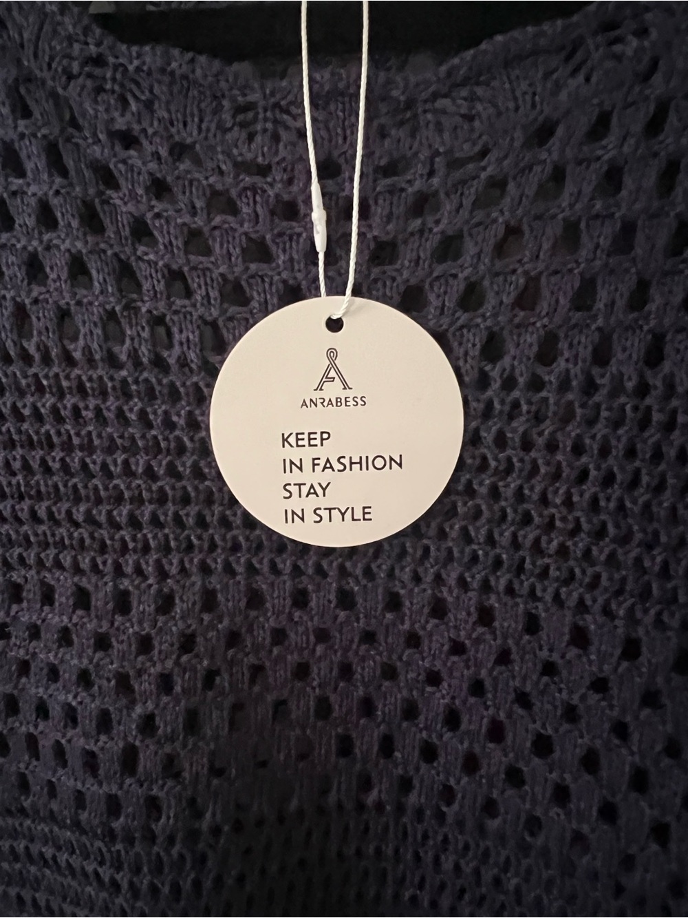 NWT ANRABESS Women’s Navy Crochet Swim‎ Coverup - Picture 3 of 7